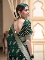 Silk Saree with Traditional Butti Design & Zari Border – Wedding & Festive Wear