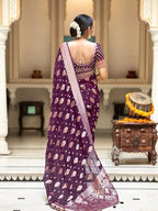 Silk Saree with Traditional Butti Design & Zari Border – Wedding & Festive Wear