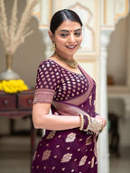 Silk Saree with Traditional Butti Design & Zari Border – Wedding & Festive Wear