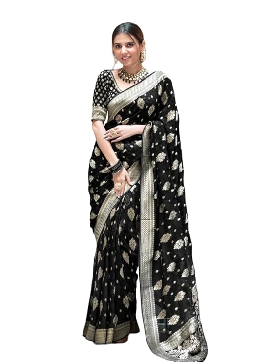 Elegant Woven Silk Saree with Traditional Butti Design & Rich Zari Border | Festive & Wedding Wear