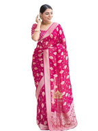 Silk Saree with Traditional Butti Design & Zari Border – Wedding & Festive Wear