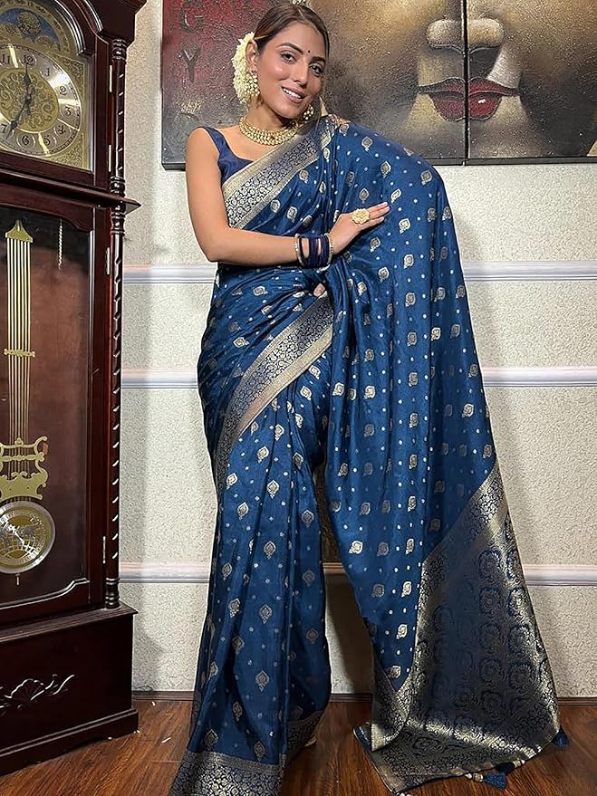 Woven Silk Saree with Traditional Zari Butti & Rich Border – Festive Wear