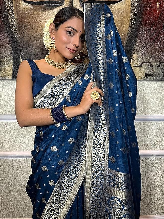 Woven Silk Saree with Traditional Zari Butti & Rich Border – Festive Wear