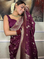 Woven Silk Saree with Traditional Zari Butti & Rich Border – Festive Wear