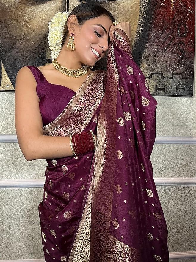 Woven Silk Saree with Traditional Zari Butti & Rich Border – Festive Wear
