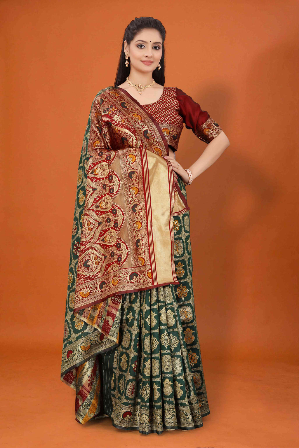 Banarasi Saree for Women Wedding Wear | Silk Designer Saree with Rich Pallu