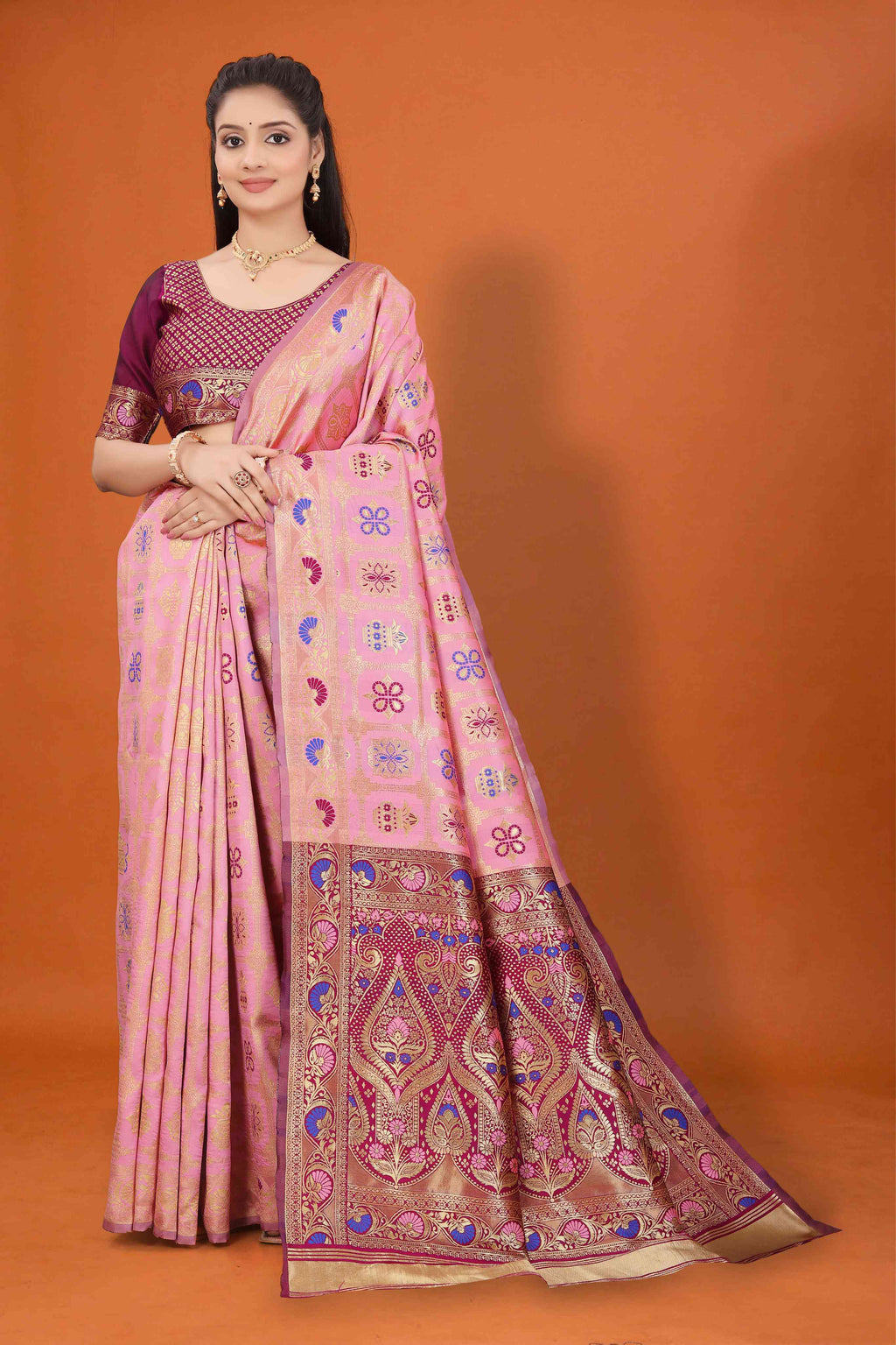 Banarasi Saree for Women Wedding Wear | Silk Designer Saree with Rich Pallu