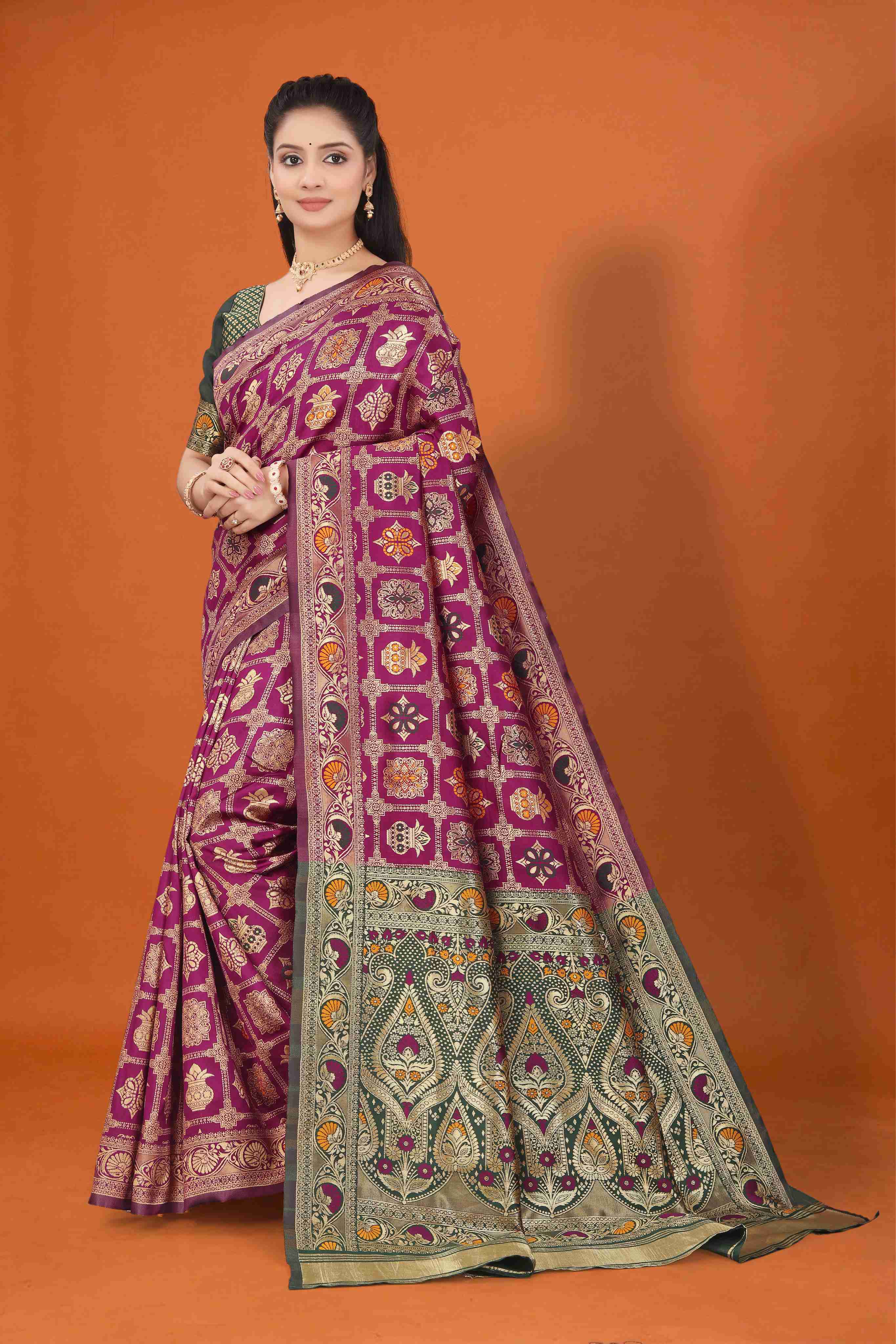 Banarasi Saree for Women Wedding Wear | Silk Designer Saree with Rich Pallu