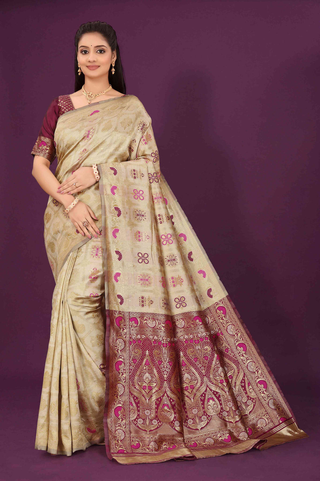 Banarasi Saree for Women Wedding Wear | Silk Designer Saree with Rich Pallu
