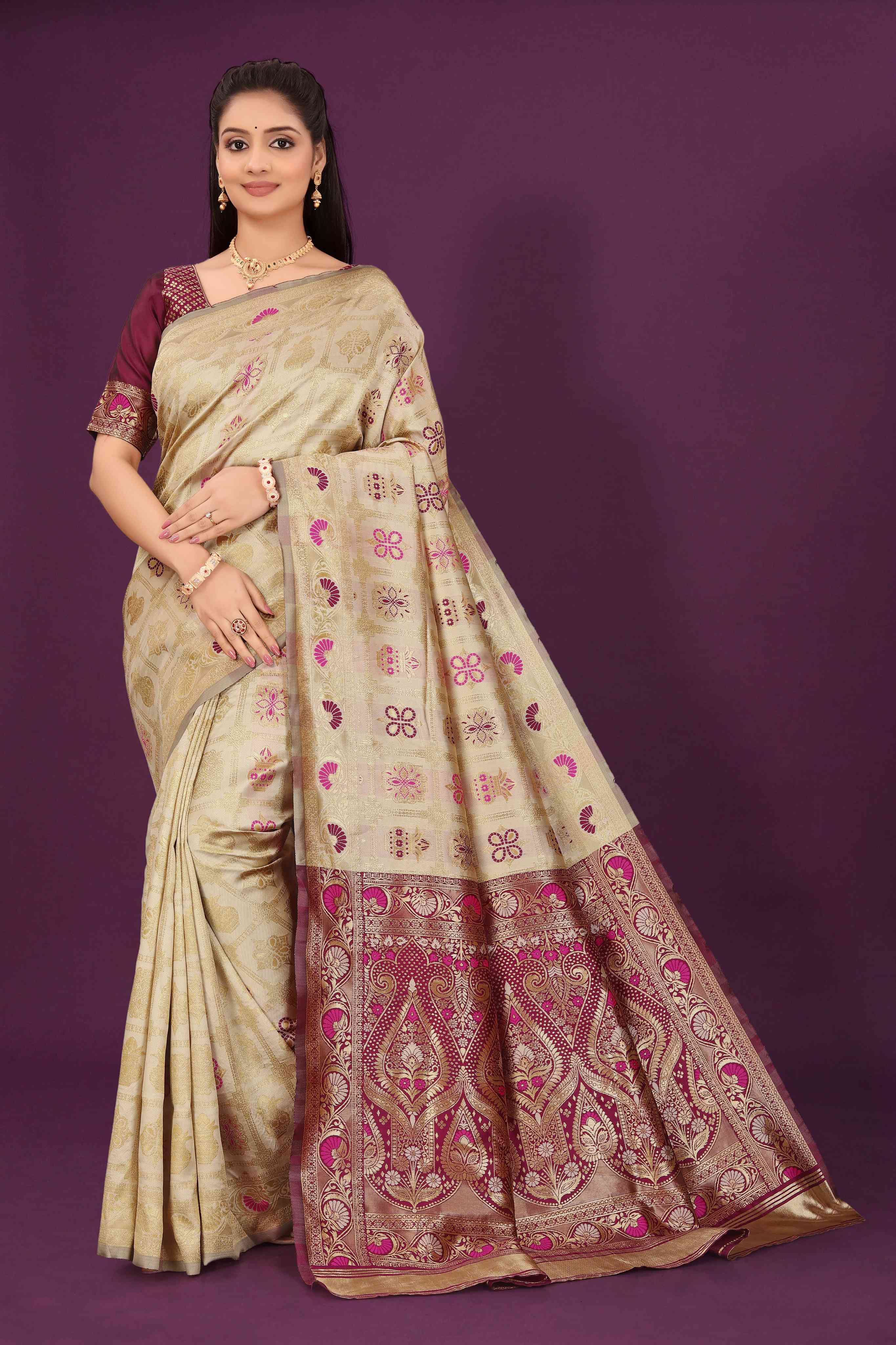 Banarasi Saree for Women Wedding Wear | Silk Designer Saree with Rich Pallu
