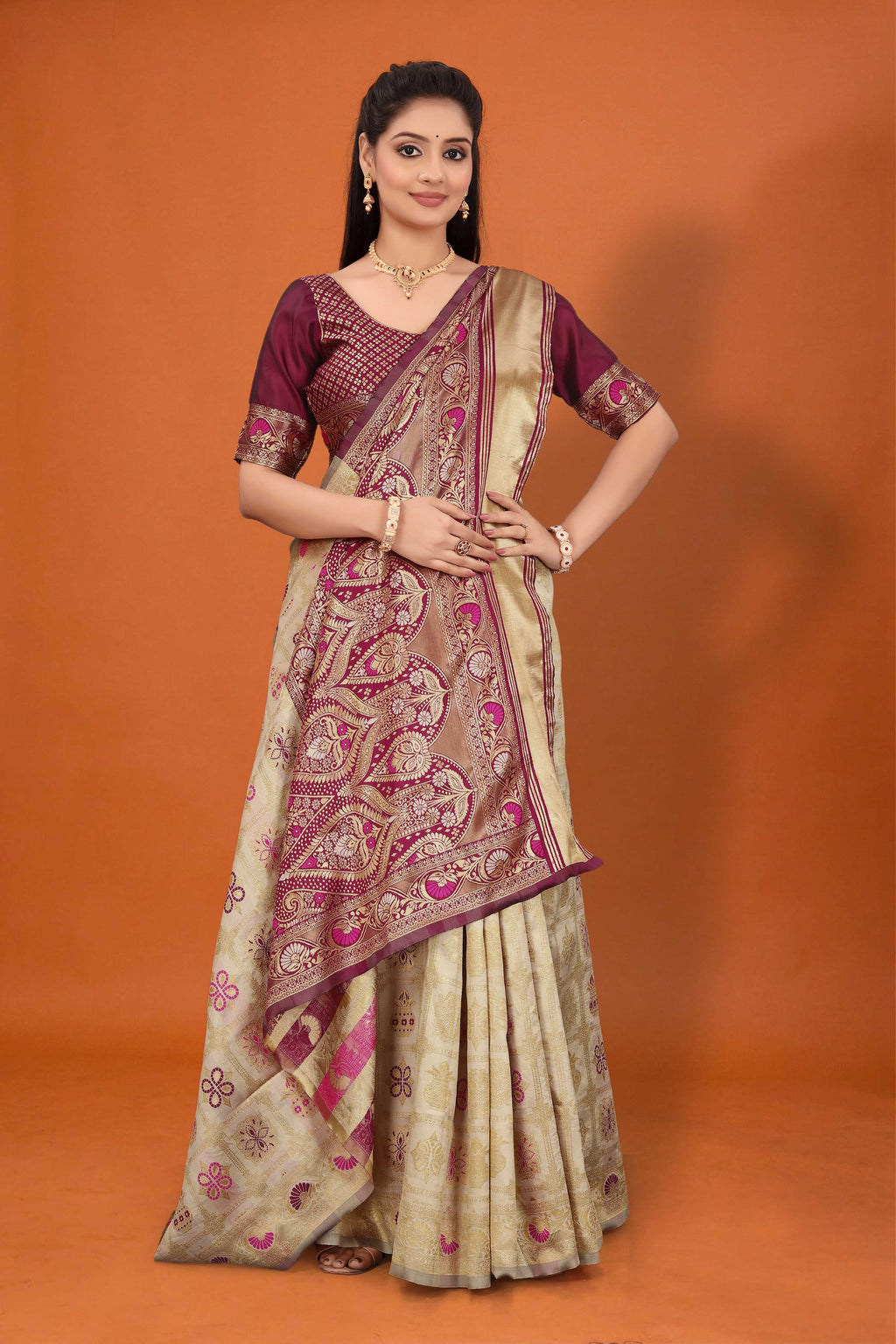 Banarasi Saree for Women Wedding Wear | Silk Designer Saree with Rich Pallu