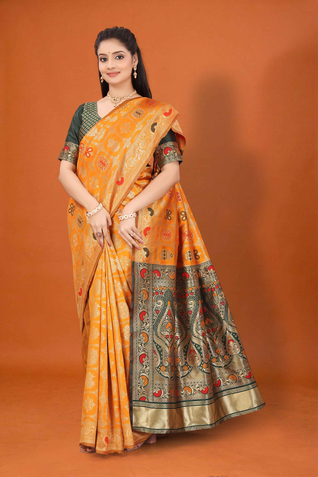 Banarasi Saree for Women Wedding Wear | Silk Designer Saree with Rich Pallu