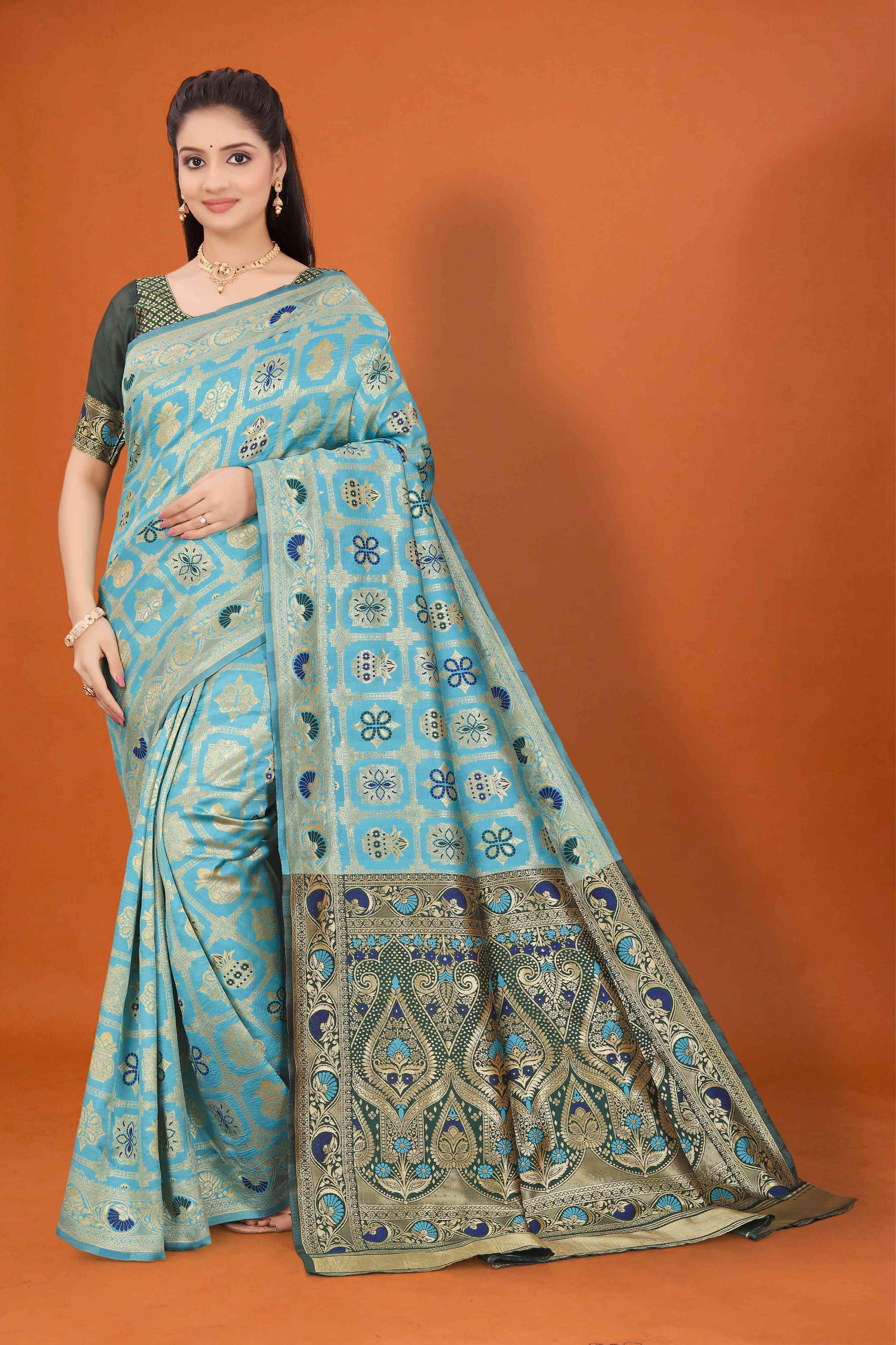 Banarasi Saree for Women Wedding Wear | Silk Designer Saree with Rich Pallu