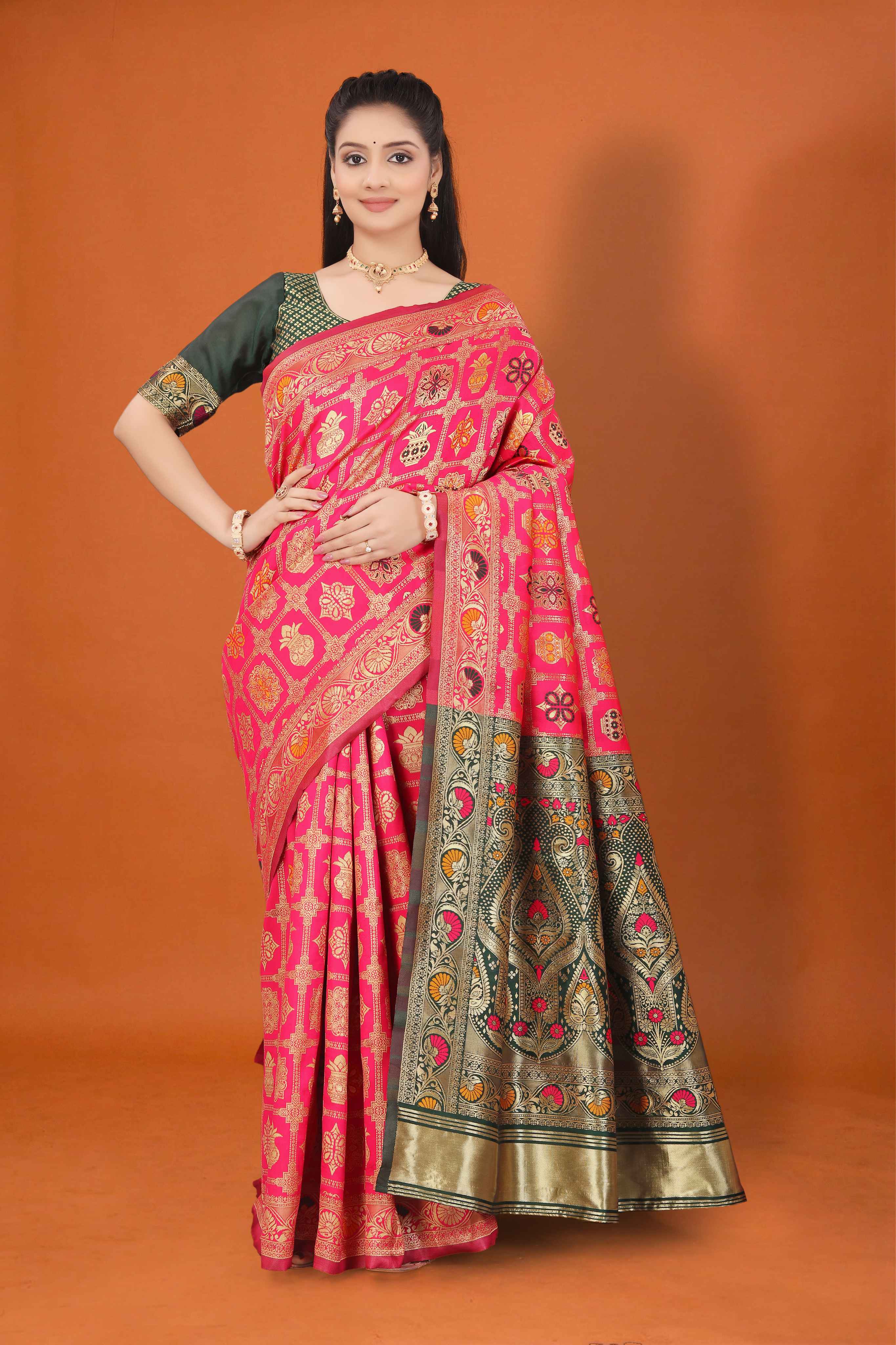 Banarasi Saree for Women Wedding Wear | Silk Designer Saree with Rich Pallu