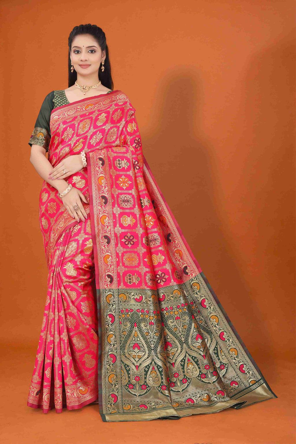 Banarasi Saree for Women Wedding Wear | Silk Designer Saree with Rich Pallu