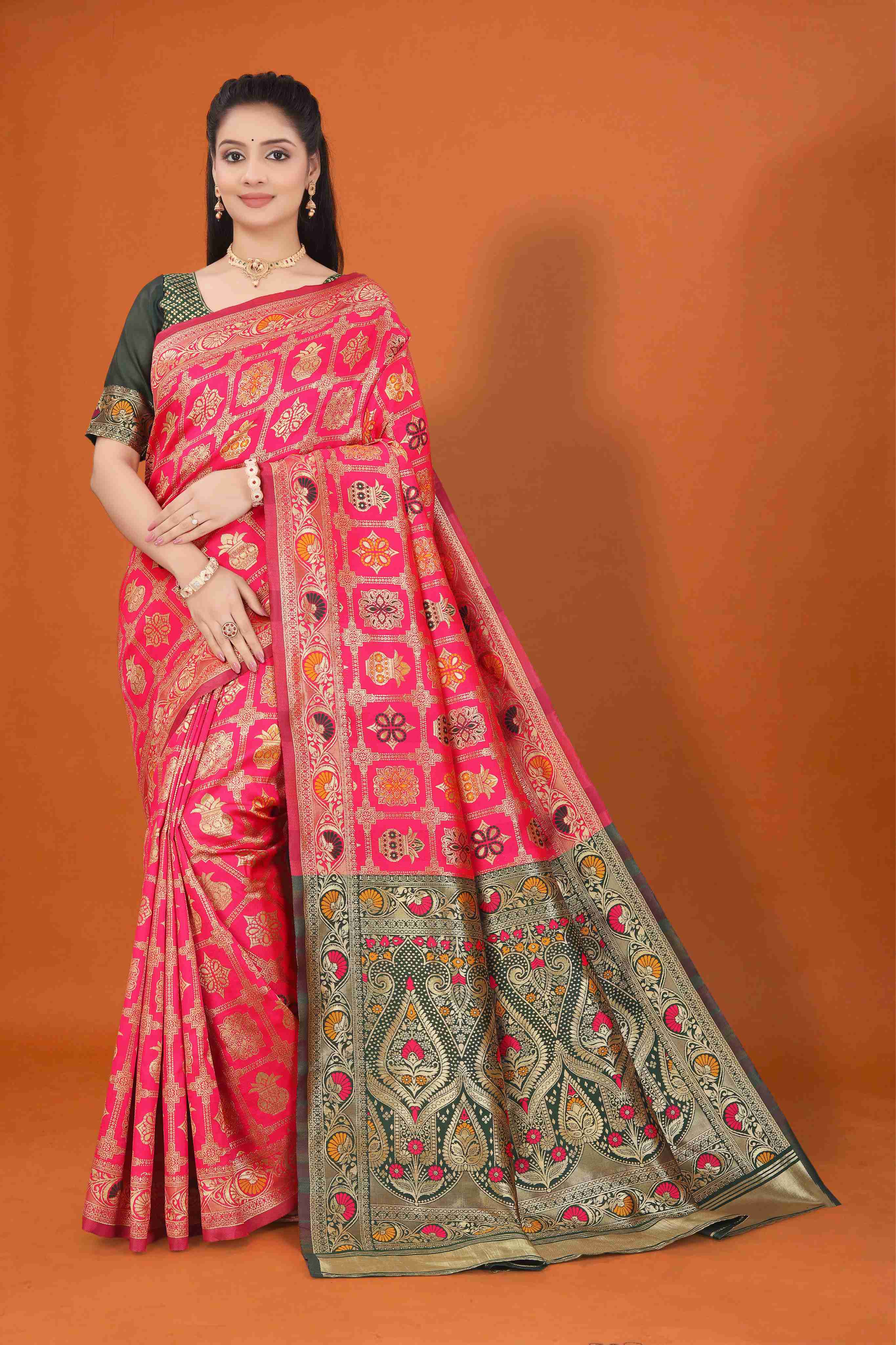 Banarasi Saree for Women Wedding Wear | Silk Designer Saree with Rich Pallu