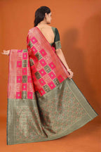 Banarasi Silk Saree for Women | Checkered Zari Design with Rich Pallu & Border