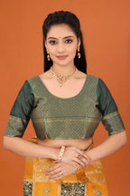 Banarasi Silk Saree for Women | Checkered Zari Design with Rich Pallu & Border