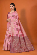 Banarasi Silk Saree for Women | Checkered Zari Design with Rich Pallu & Border