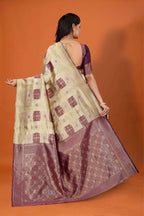 Banarasi Silk Saree for Women | Checkered Zari Design with Rich Pallu & Border