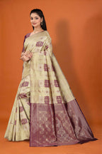 Banarasi Silk Saree for Women | Checkered Zari Design with Rich Pallu & Border