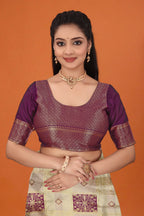 Banarasi Silk Saree for Women | Checkered Zari Design with Rich Pallu & Border
