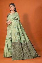 Banarasi Silk Saree for Women | Checkered Zari Design with Rich Pallu & Border
