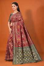 Designer Banarasi Silk Saree for Women | Traditional Motif Saree with Zari Work
