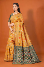 Designer Banarasi Silk Saree for Women | Traditional Motif Saree with Zari Work