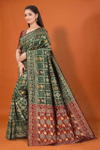 Designer Banarasi Silk Saree for Women | Traditional Motif Saree with Zari Work