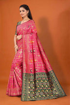Designer Banarasi Silk Saree for Women | Traditional Motif Saree with Zari Work