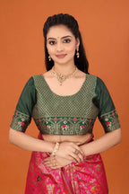 Designer Banarasi Silk Saree for Women | Traditional Motif Saree with Zari Work