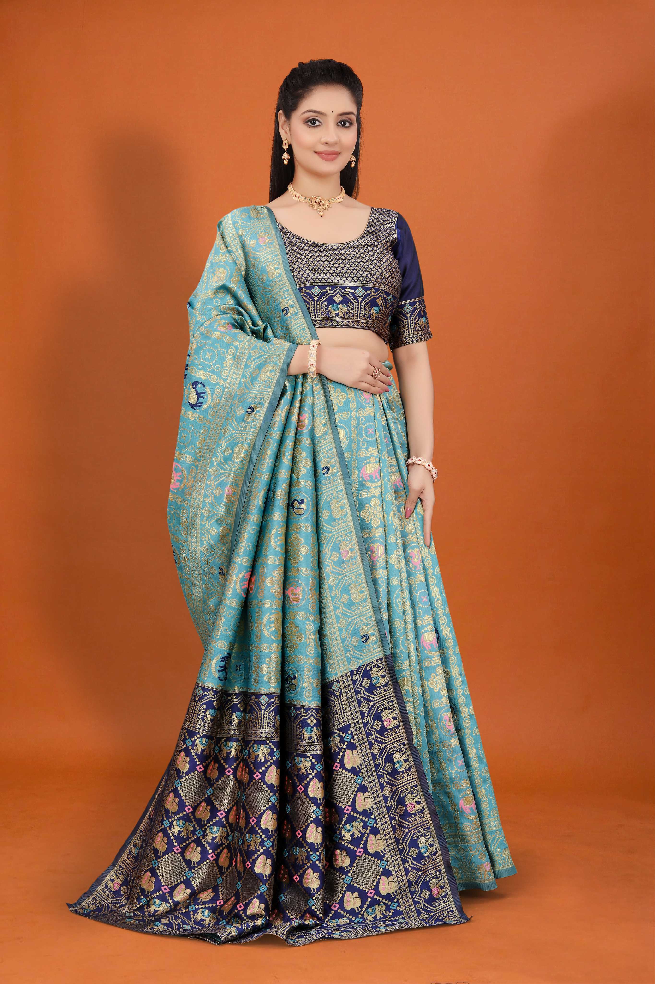 Designer Banarasi Silk Saree for Women | Traditional Motif Saree with Zari Work