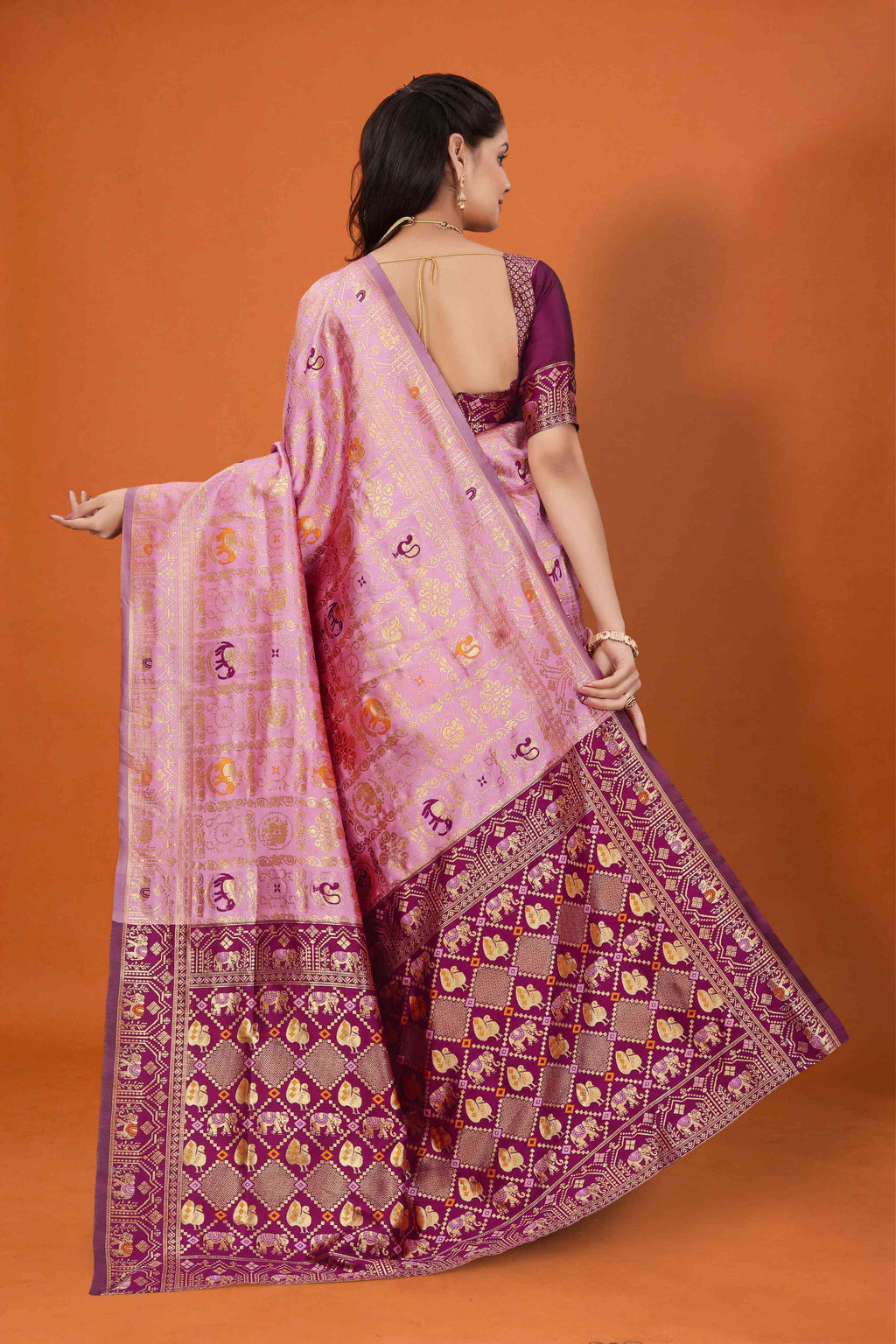 Designer Banarasi Silk Saree for Women | Traditional Motif Saree with Zari Work