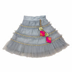 Girls Frill Lehenga Choli and Dupatta Set Party Wear