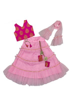 Girls Frill Lehenga Choli and Dupatta Set Party Wear