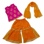 Girls Sharara Suit Dupatta Festive Wedding Ethnic Outfit Kids Party Wear