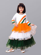 Independence Day tricolor casual dress for girls