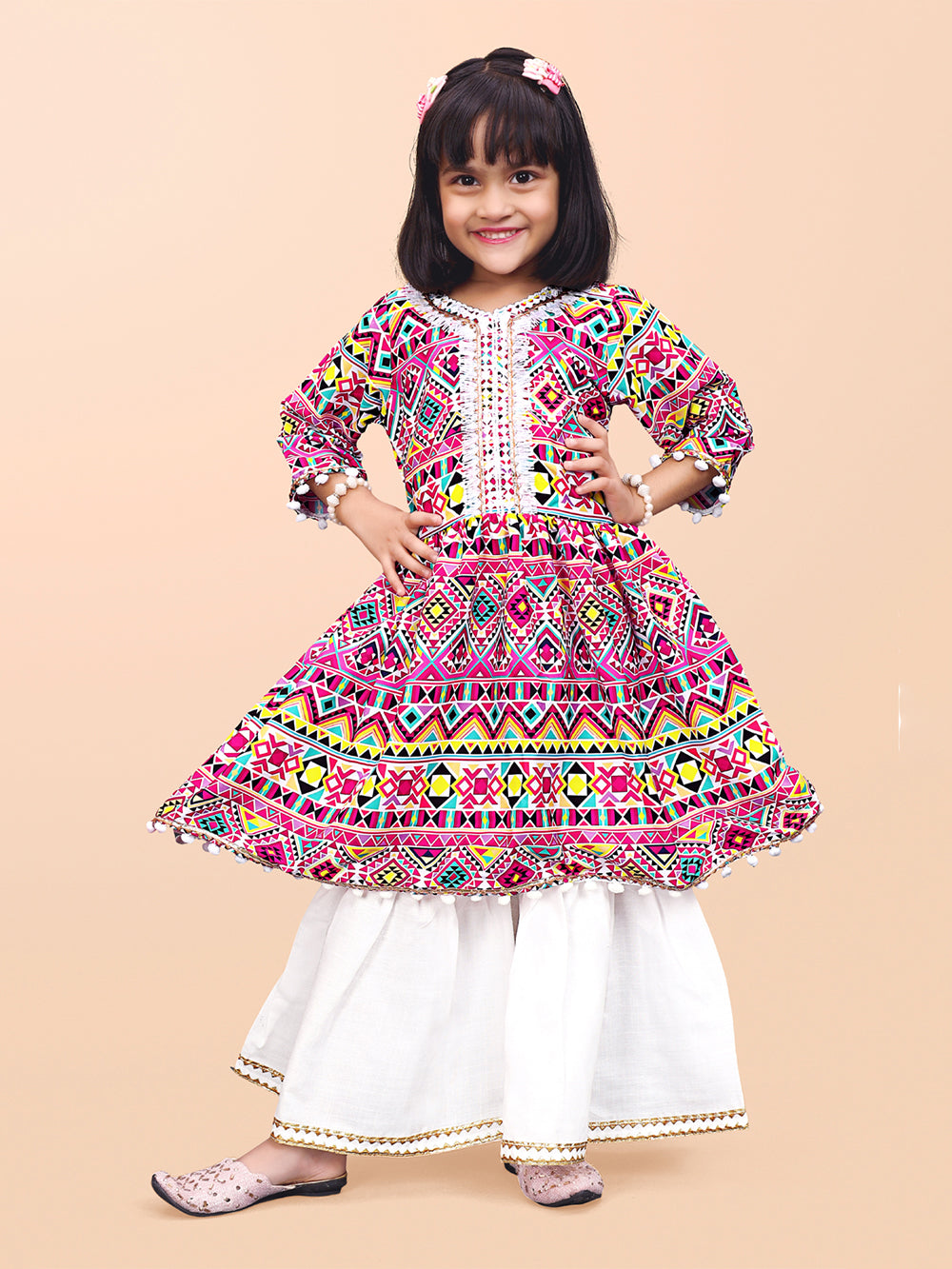 Girls Casual Kurta and Palazzo Set
