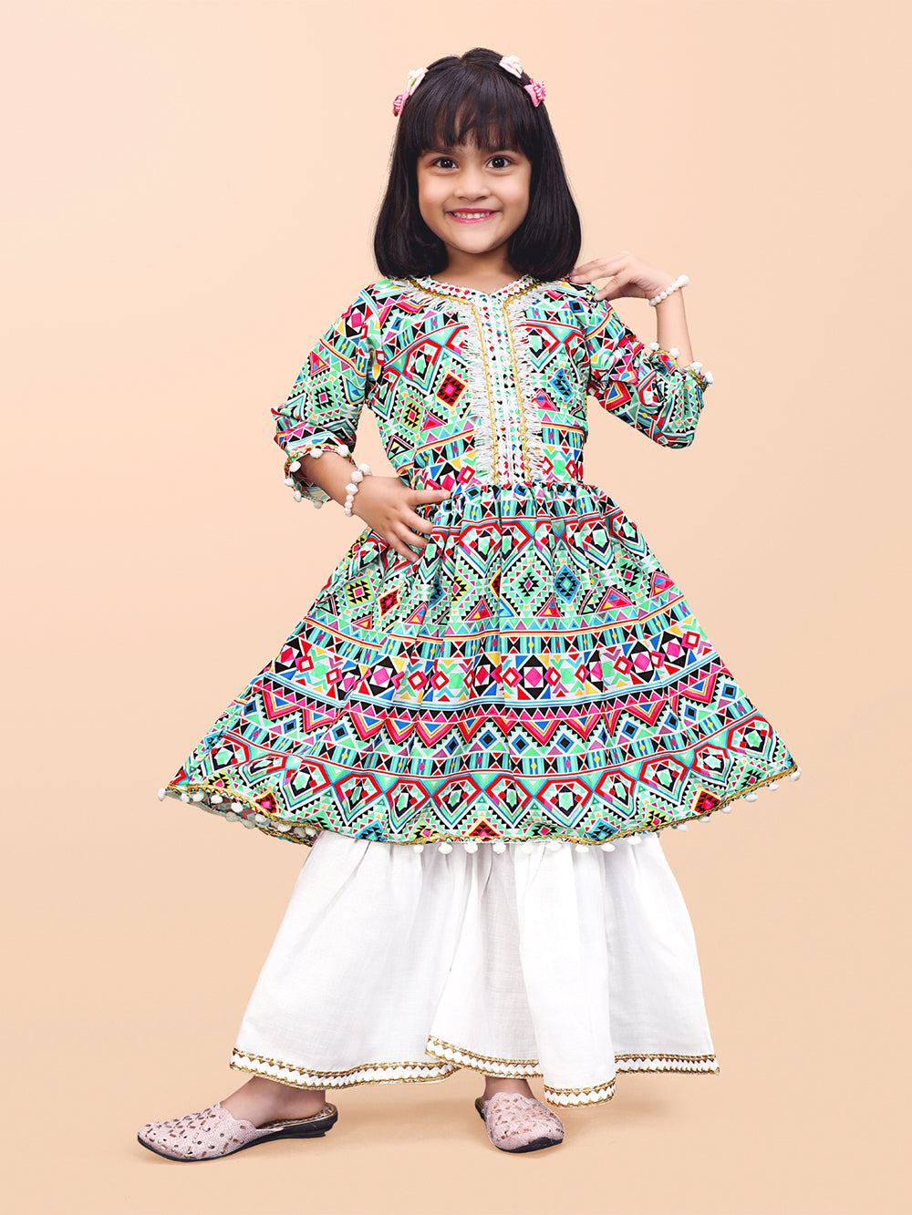 Girls Casual Kurta and Palazzo Set