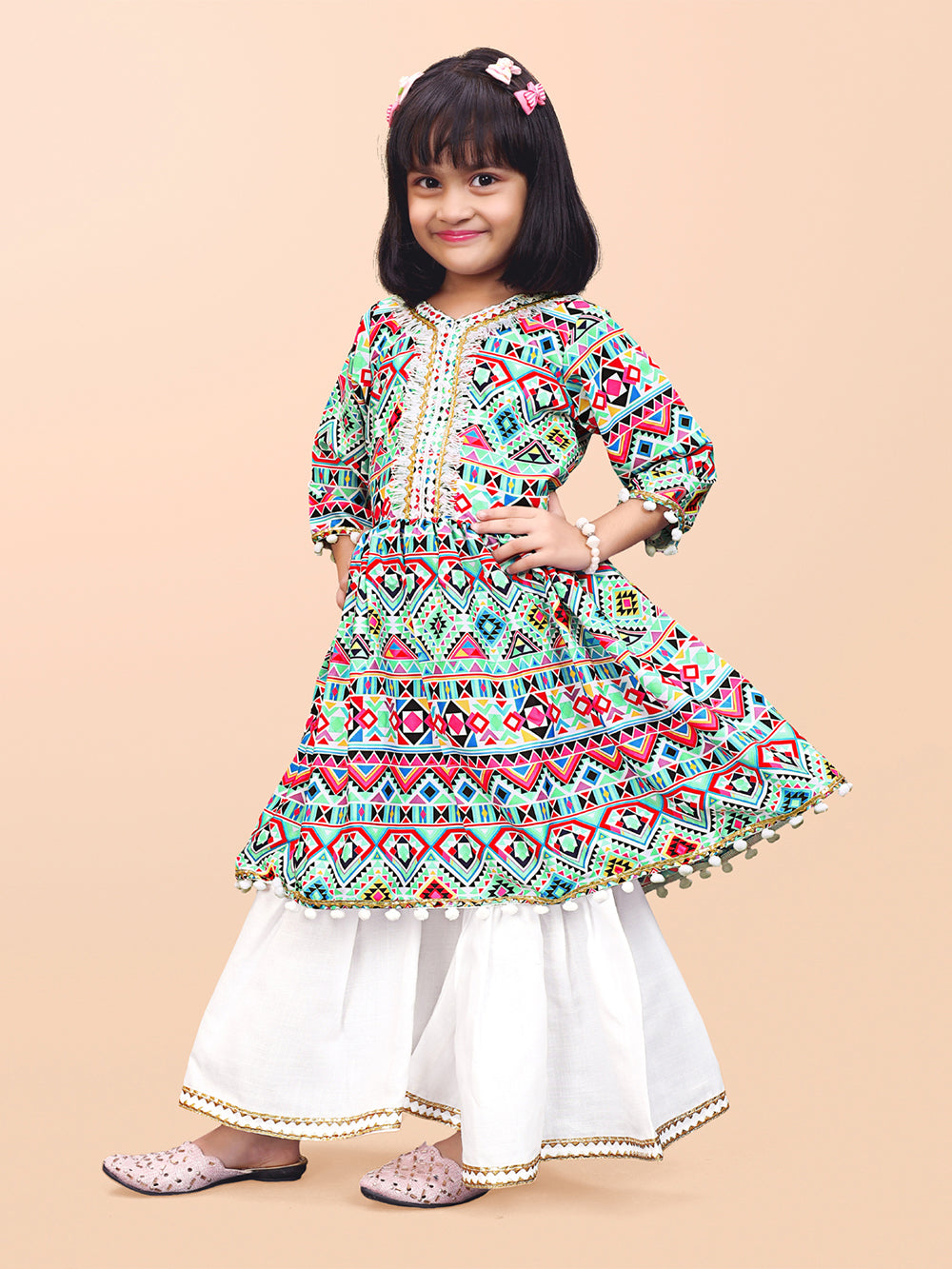 Girls Casual Kurta and Palazzo Set