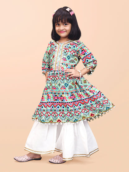 Girls Casual Kurta and Palazzo Set