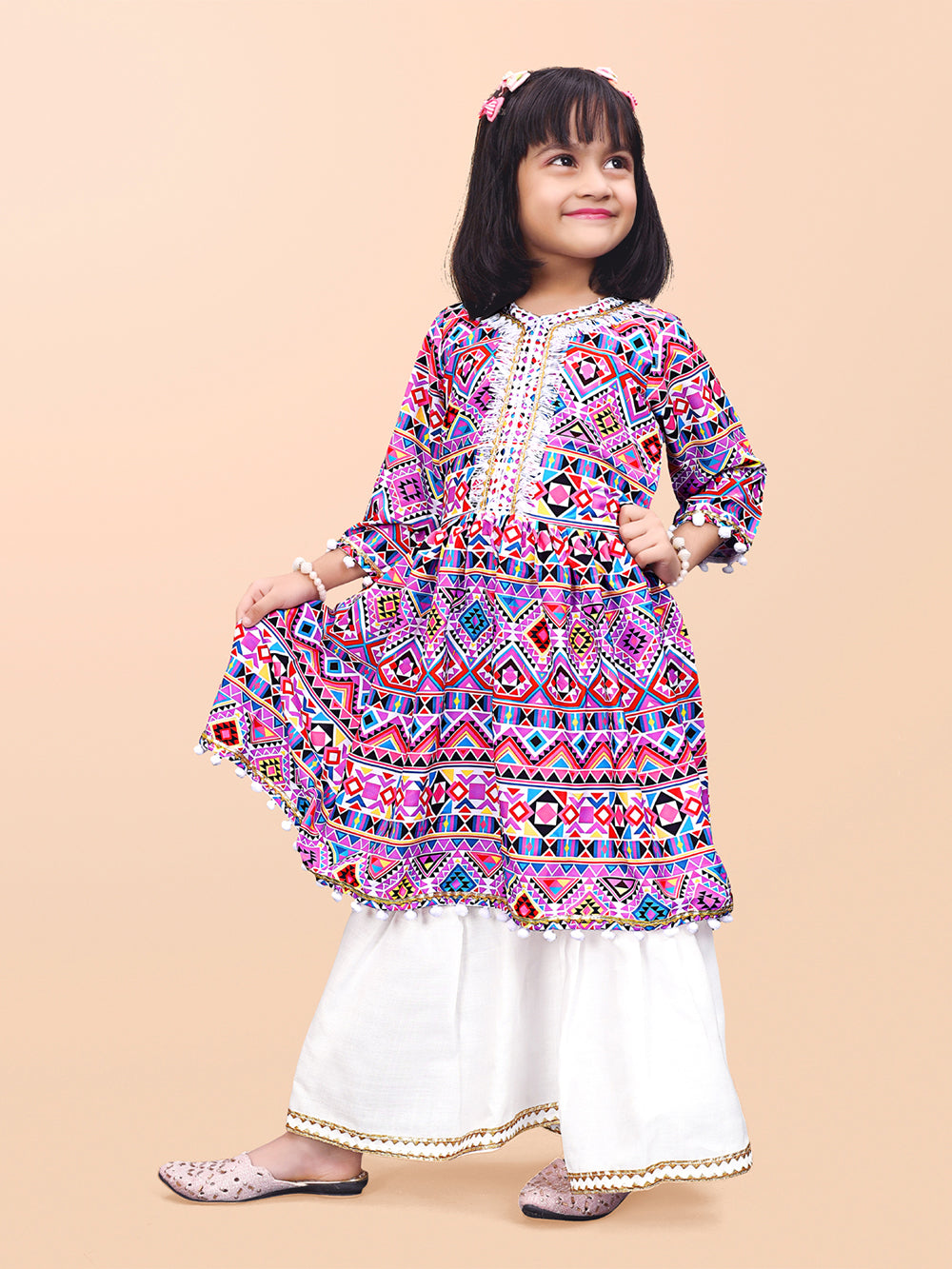 Girls Casual Kurta and Palazzo Set
