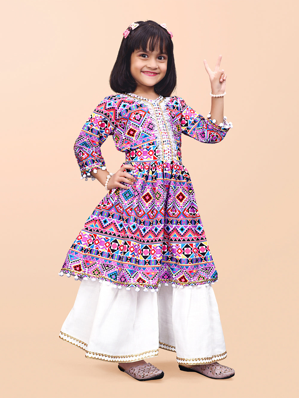 Girls Casual Kurta and Palazzo Set