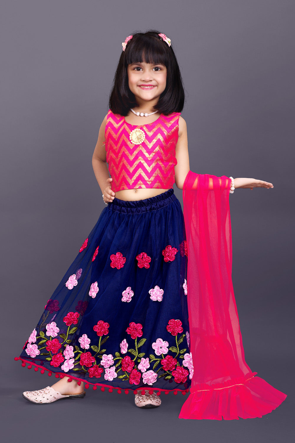 High Demand Embroidered Lehenga, Choli and Dupatta Set