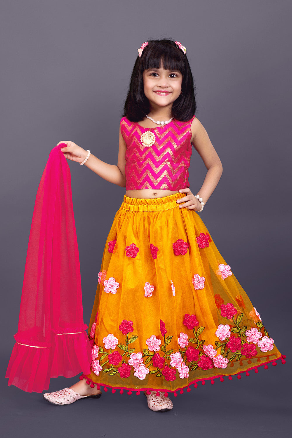 High Demand Embroidered Lehenga, Choli and Dupatta Set