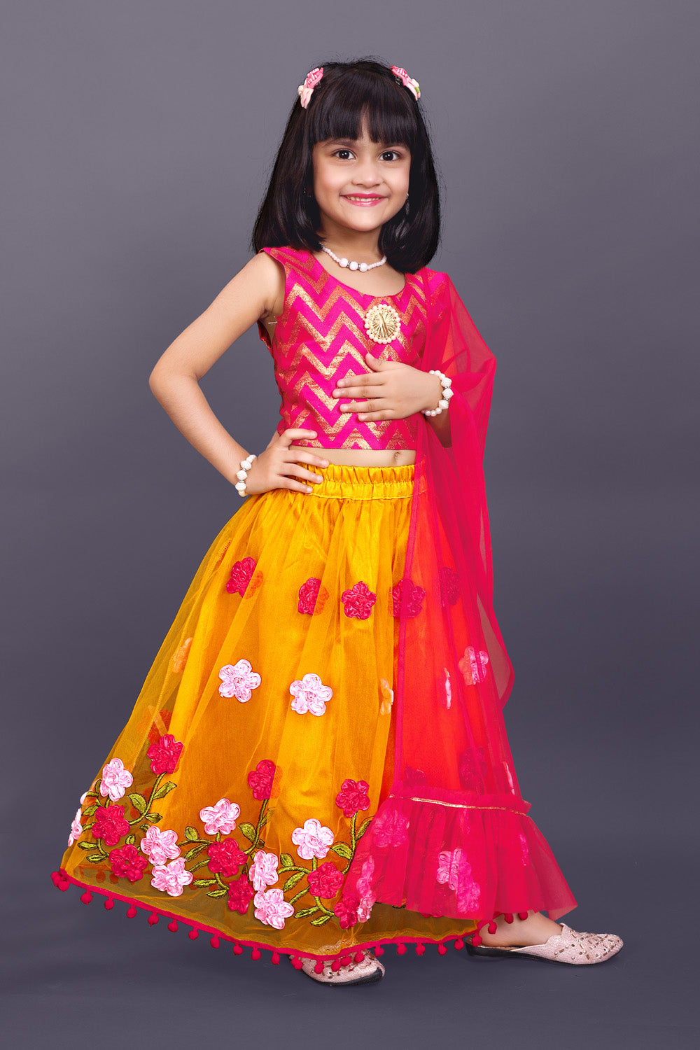 High Demand Embroidered Lehenga, Choli and Dupatta Set