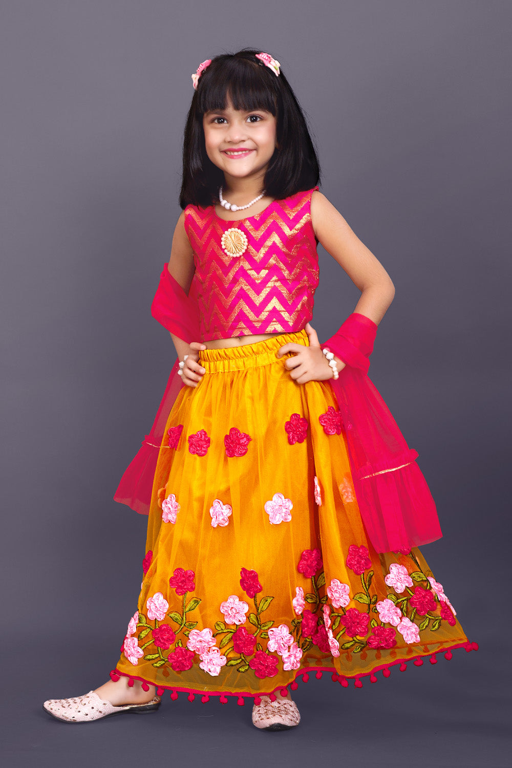 High Demand Embroidered Lehenga, Choli and Dupatta Set