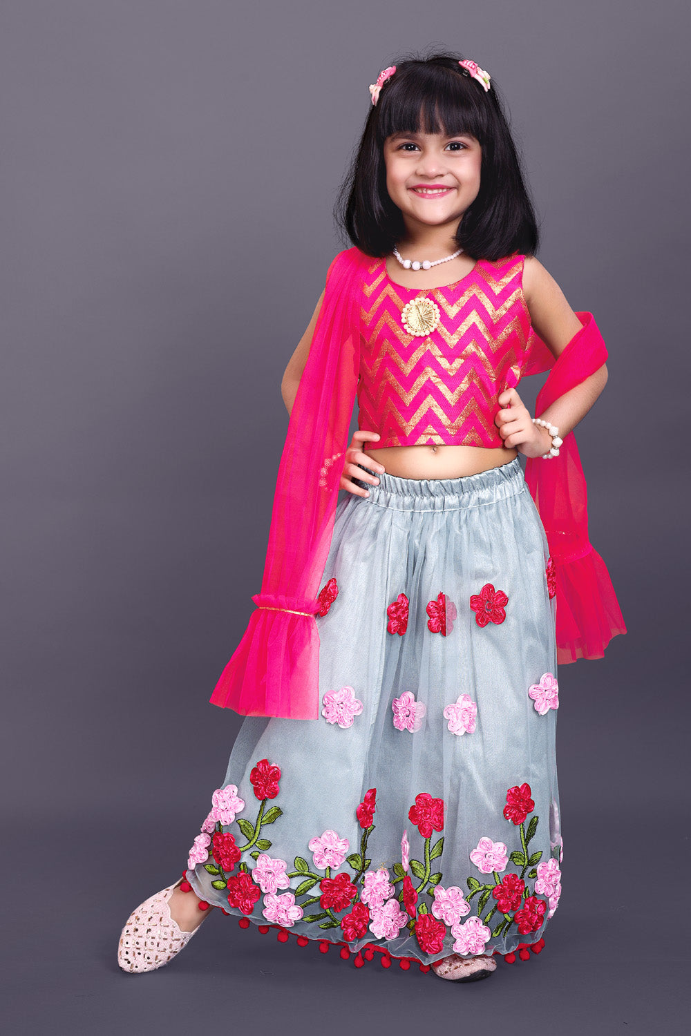 High Demand Embroidered Lehenga, Choli and Dupatta Set