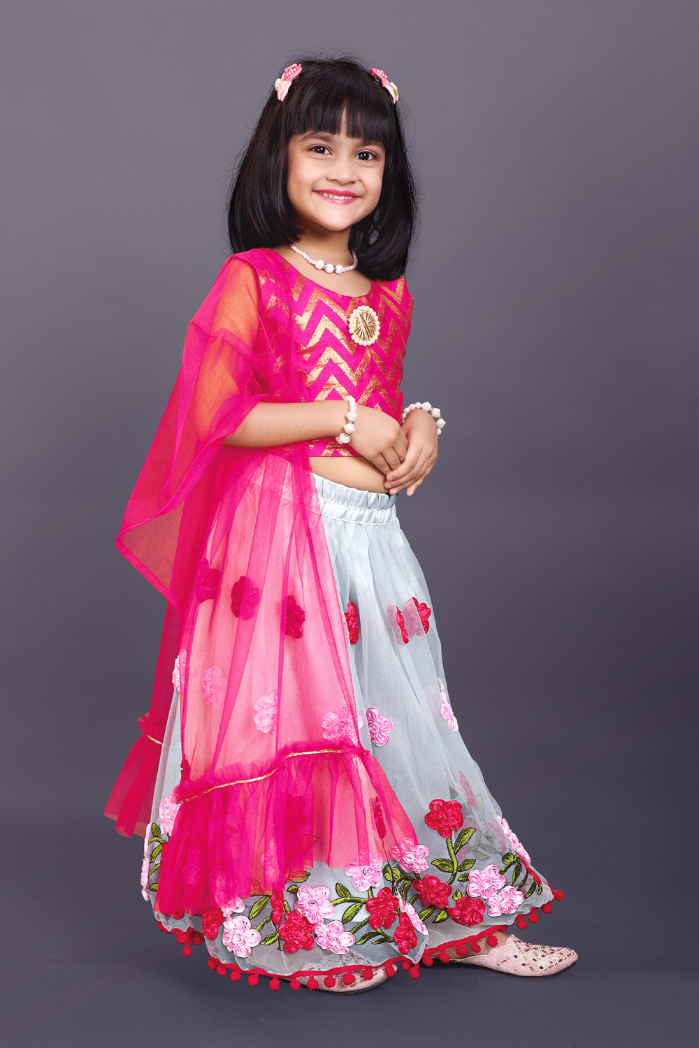 Girls Embroidered Lehenga Choli Set with Dupatta | Premium Kids Indian Wedding & Festive Wear